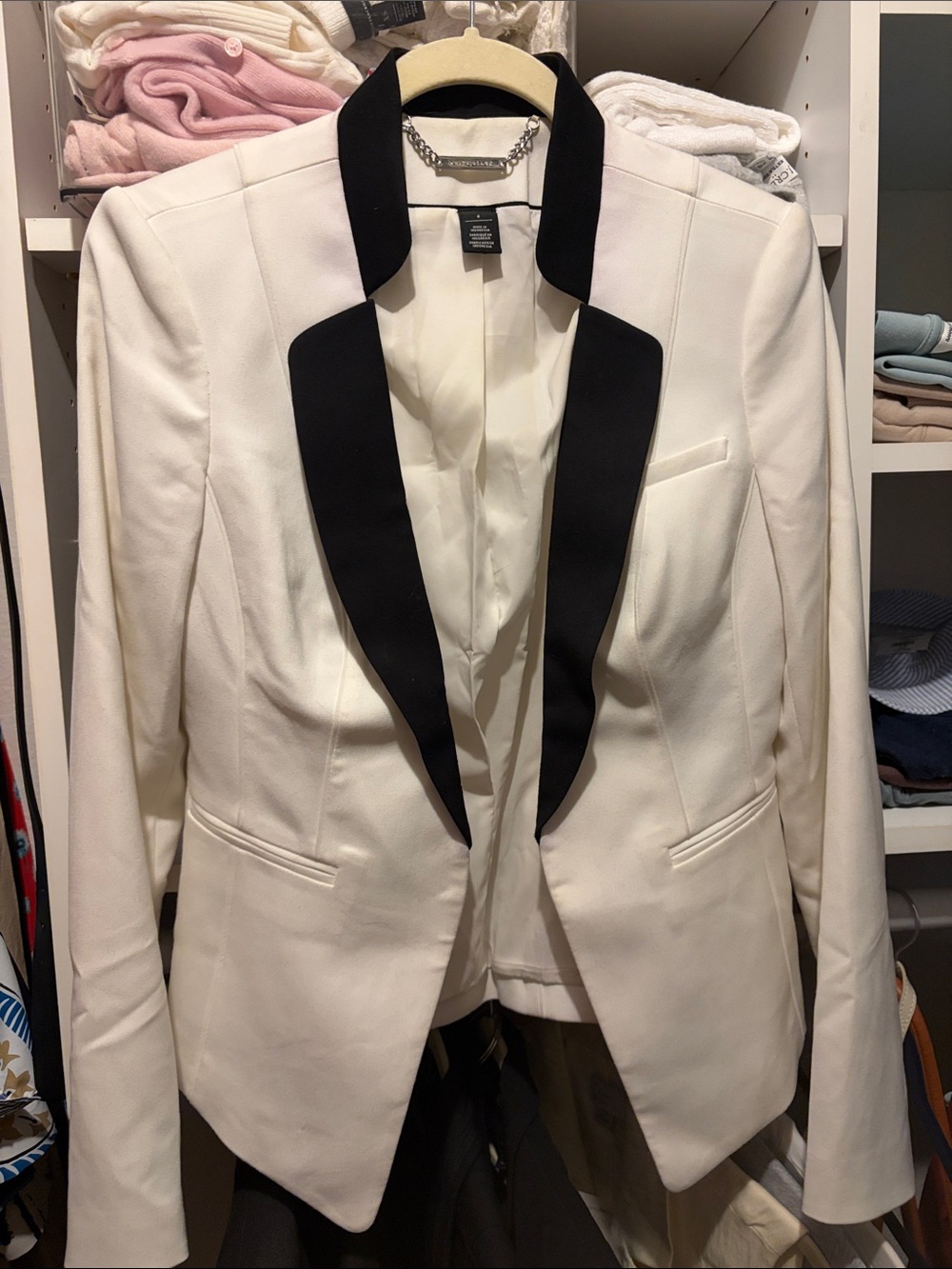 White House Black Market White Blazer with Black Lapel